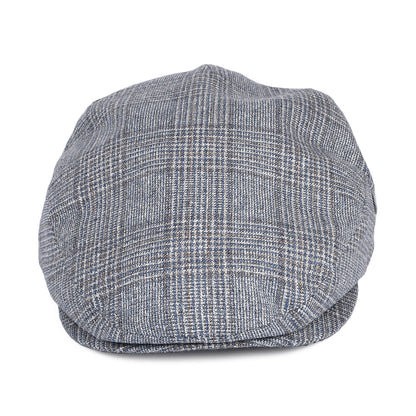 Gorra plana de seda-lana Príncipe de Gales de City Sport - Azul-Marrón