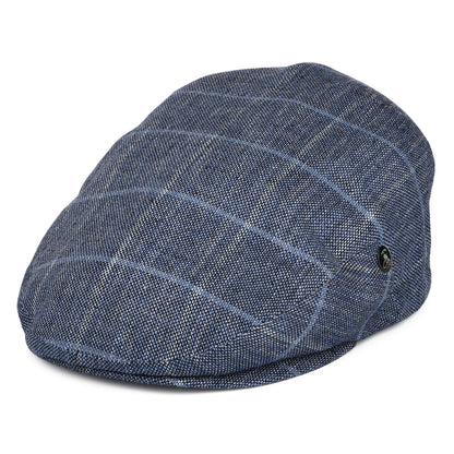 Gorra plana de mezcla de algodón a cuadros de City Sport - Azul Marino-Azul