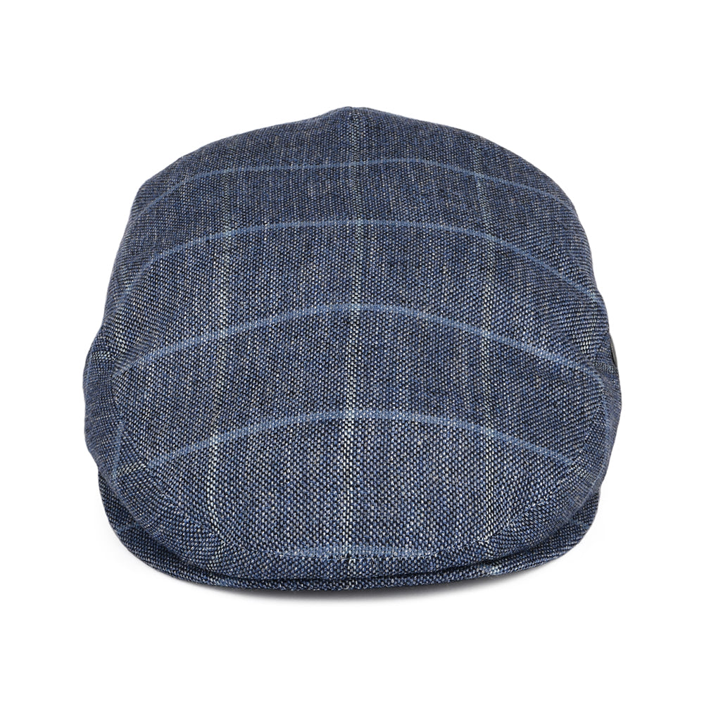 Gorra plana de mezcla de algodón a cuadros de City Sport - Azul Marino-Azul