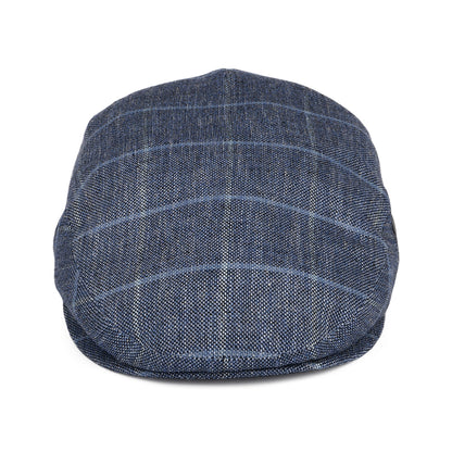Gorra plana de mezcla de algodón a cuadros de City Sport - Azul Marino-Azul