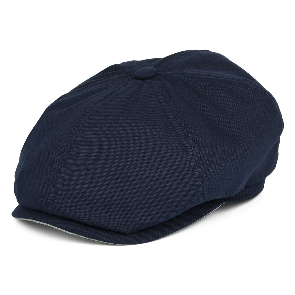 Gorra Newsboy Hudson de algodón de Failsworth - Azul Marino-Menta