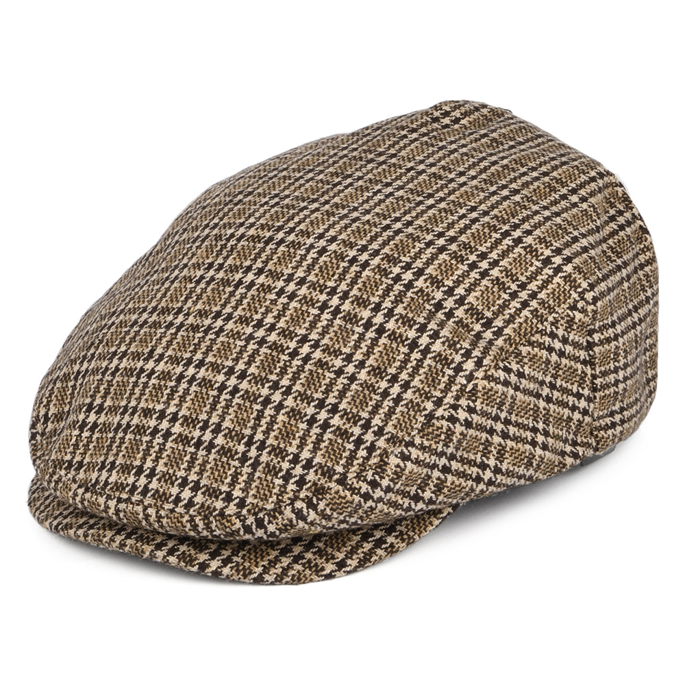 Gorra plana Hooligan pata de gallo de Brixton - Marrón Oscuro-Arena