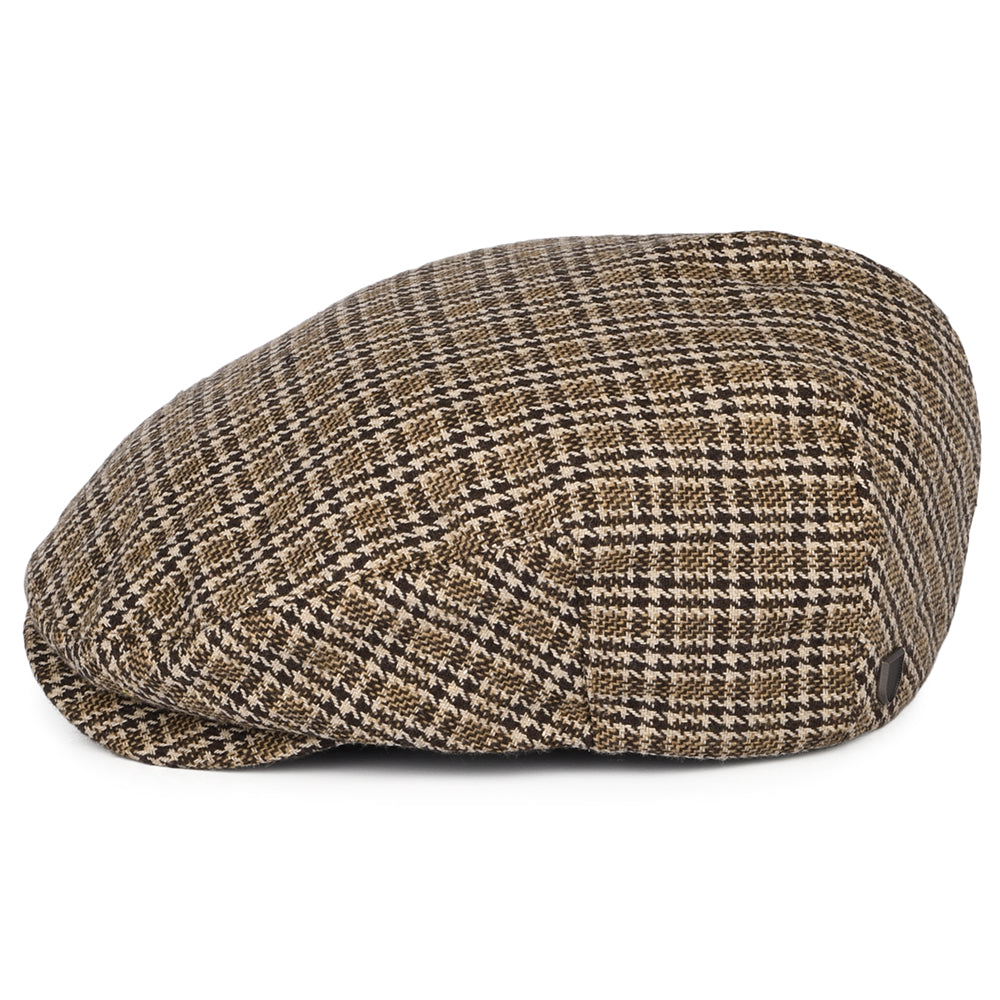 Gorra plana Hooligan pata de gallo de Brixton - Marrón Oscuro-Arena