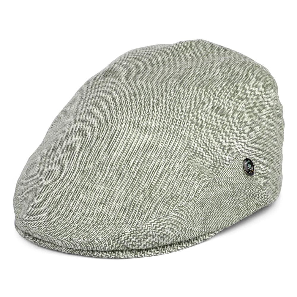 Gorra plana de lino micro espiga de City Sport - Salvia