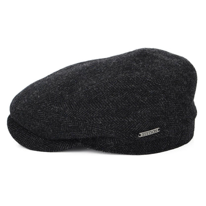 Gorra plana de lana diseño de espiga de Stetson - Gris Oscuro