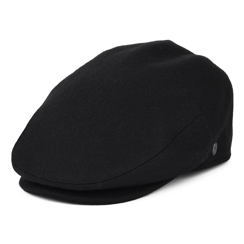 Gorra plana de lana melton de Jaxon & James - Negro