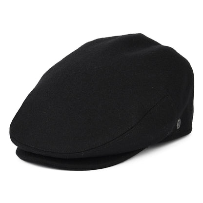 Gorra plana de lana melton de Jaxon & James - Negro