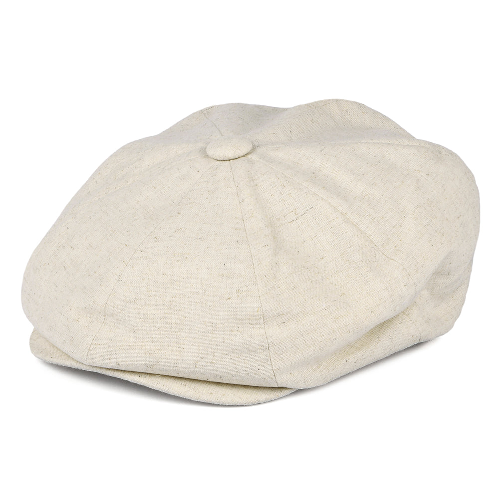 Gorra Newsboy 8 Piece de algodón y lino de Christys - Avena