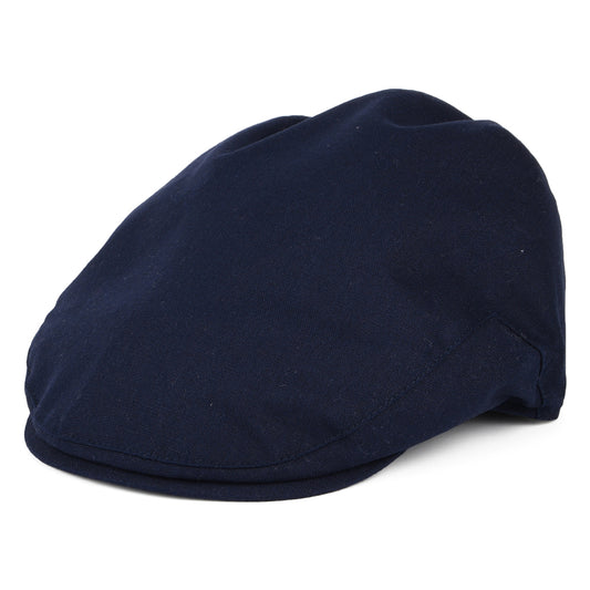 Gorra plana Balmoral de algodón y lino de Christys - Azul Marino