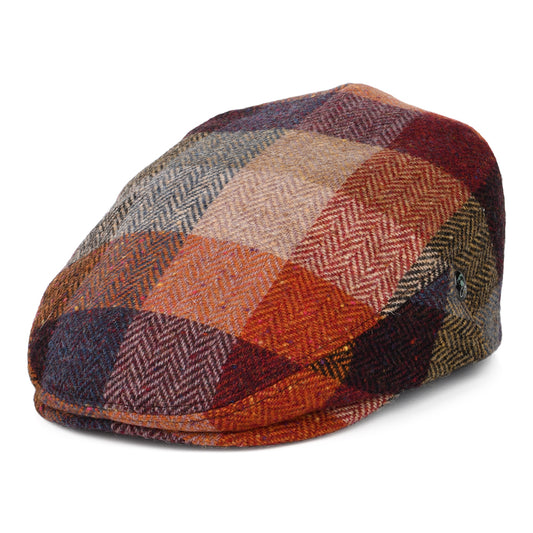 Gorra plana de Tweed Donegal con patrón de espiga de City Sport - Multicolor