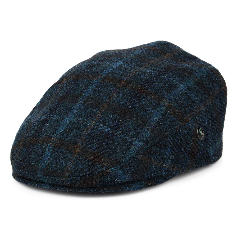 Gorra plana de HARRIS TWEED a cuadros de City Sport - Turquesa-Azul-Multi