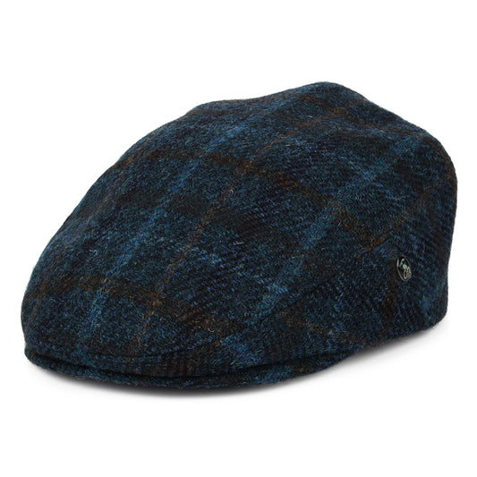 Gorra plana de HARRIS TWEED a cuadros de City Sport - Turquesa-Azul-Multi