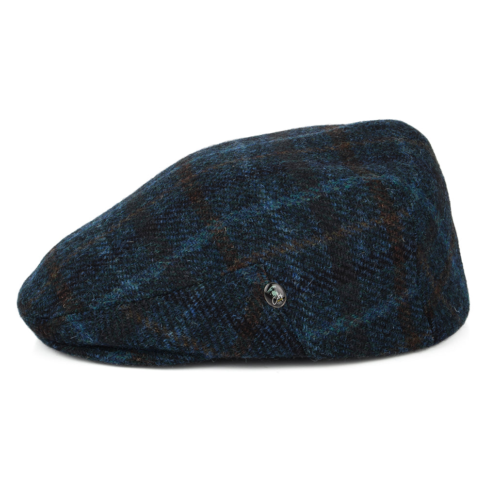 Gorra plana de HARRIS TWEED a cuadros de City Sport - Turquesa-Azul-Multi