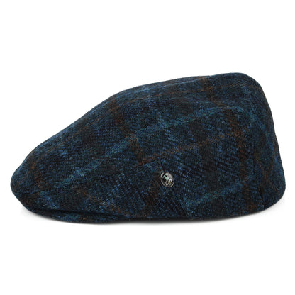 Gorra plana de HARRIS TWEED a cuadros de City Sport - Turquesa-Azul-Multi