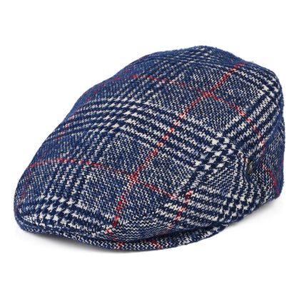 Gorra plana de lana virgen Príncipe de Gales de City Sport - Azul