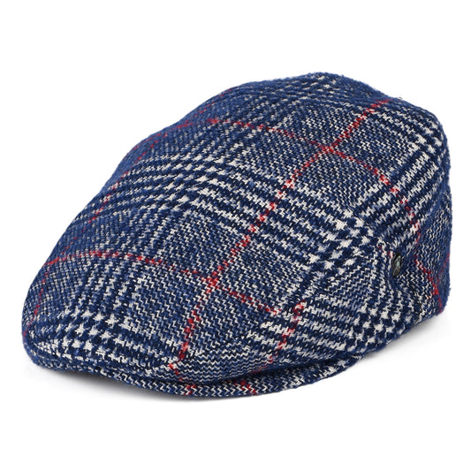Gorra plana de lana virgen Príncipe de Gales de City Sport - Azul