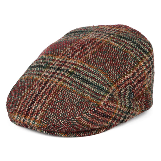 Gorra plana de lana virgen Príncipe de Gales de City Sport - Rojo-Verde
