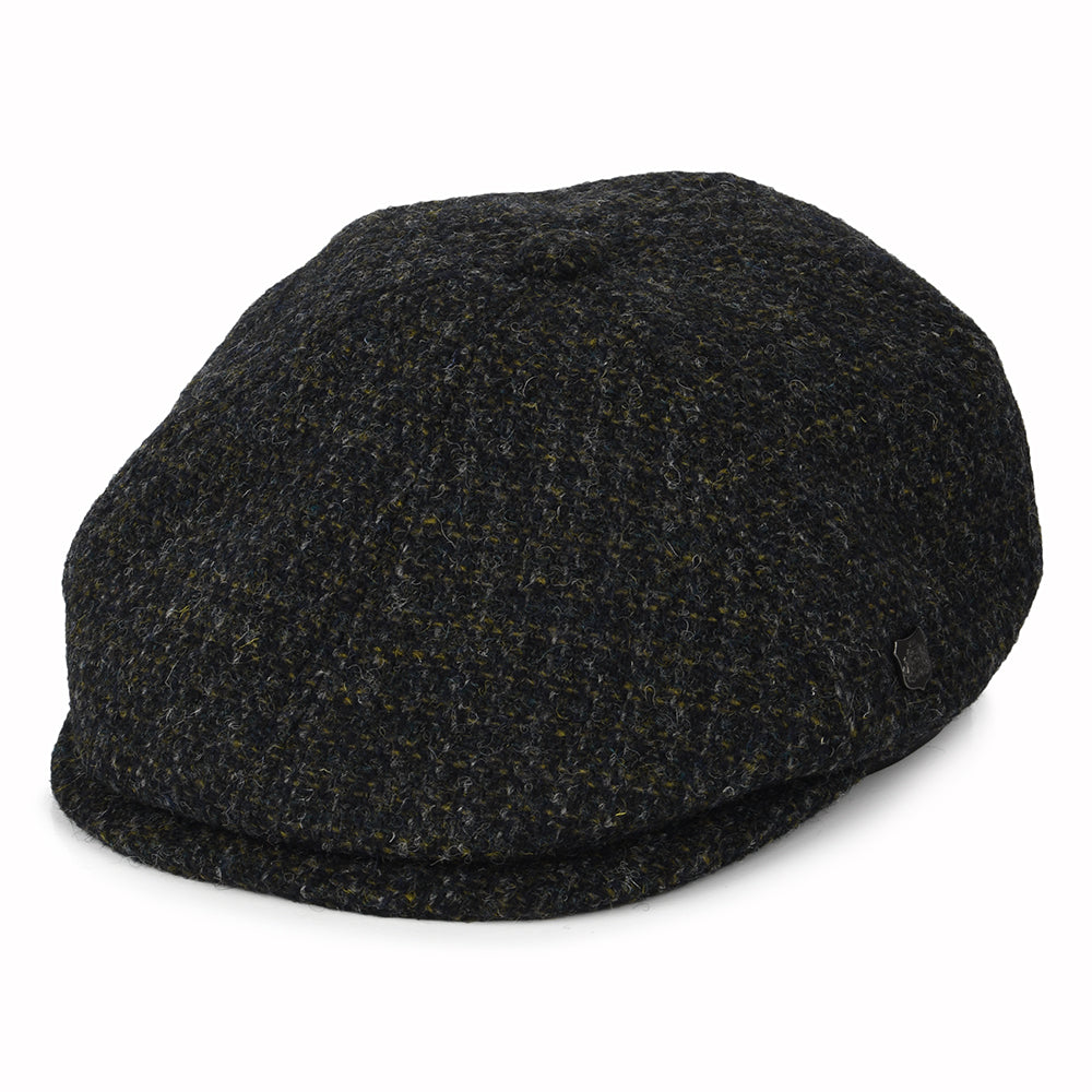 Gorra Newsboy Hudson de HARRIS TWEED a cuadros de Failsworth - Antracita