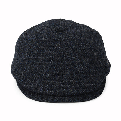 Gorra Newsboy Hudson de HARRIS TWEED a cuadros de Failsworth - Azul Marino