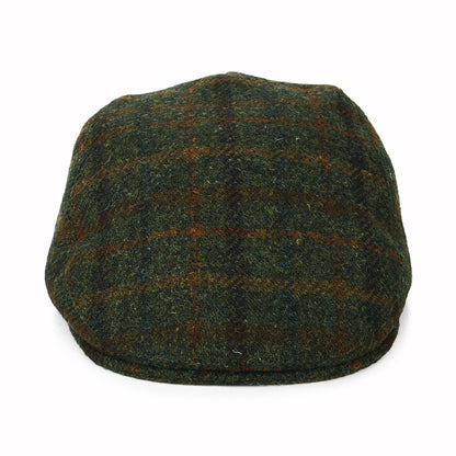 Gorra plana Oban de HARRIS TWEED a cuadros con orejeras de Failsworth - Oliva-Ladrillo
