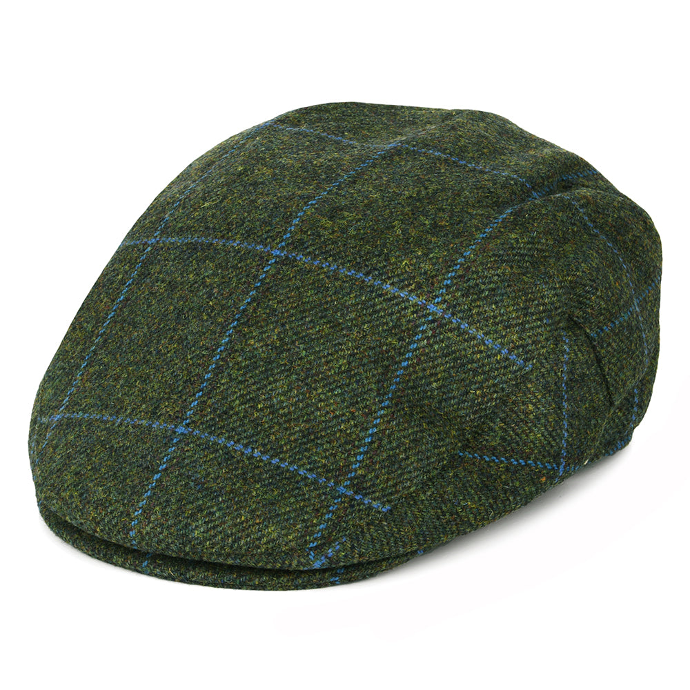 Gorra plana Impermeable a cuadros de Failsworth - Oliva-Azul