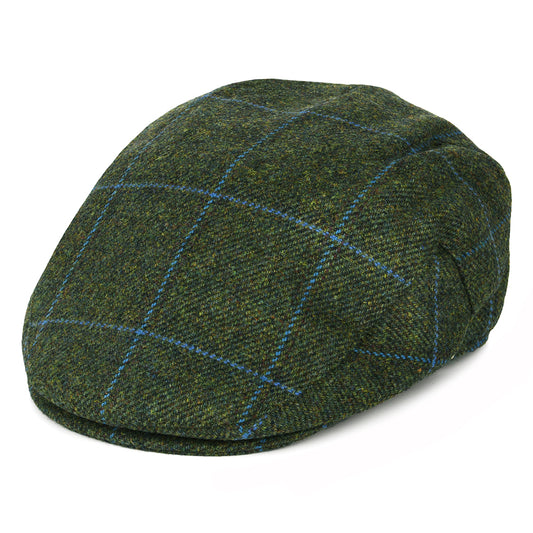 Gorra plana Impermeable a cuadros de Failsworth - Oliva-Azul