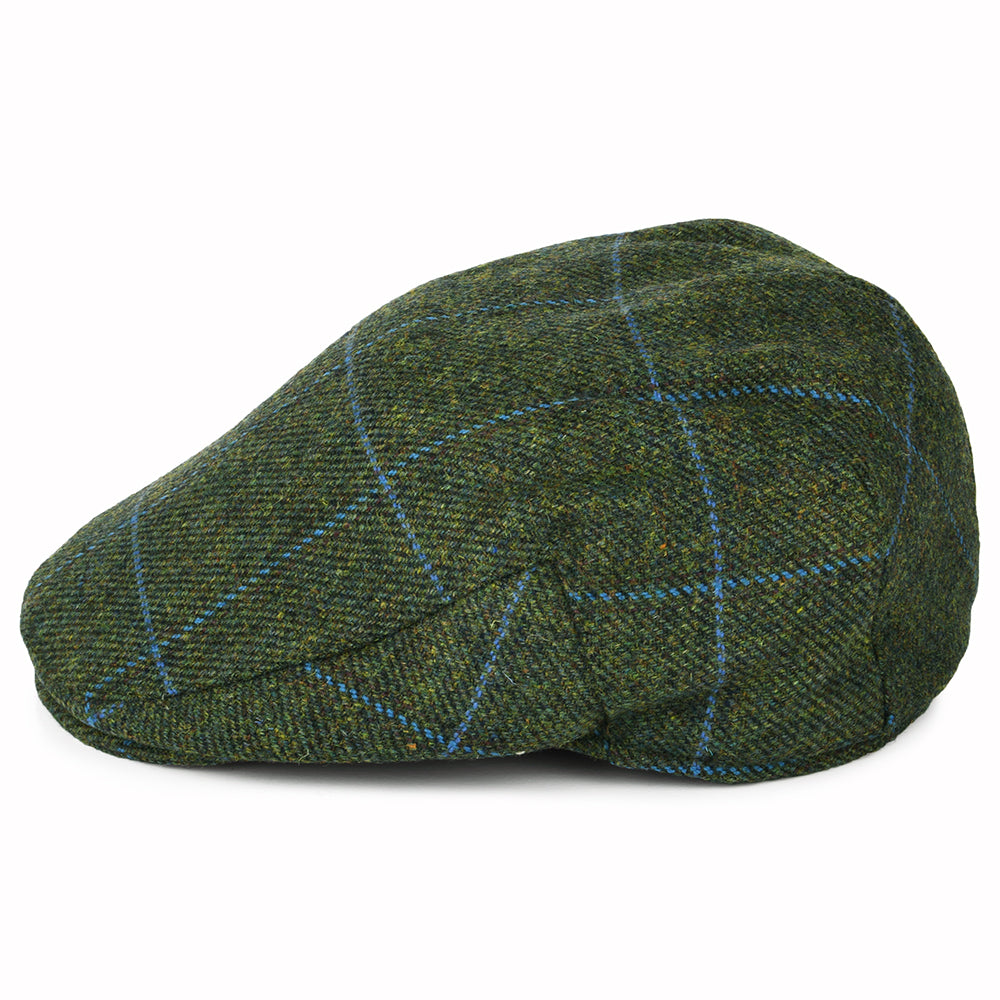 Gorra plana Impermeable a cuadros de Failsworth - Oliva-Azul