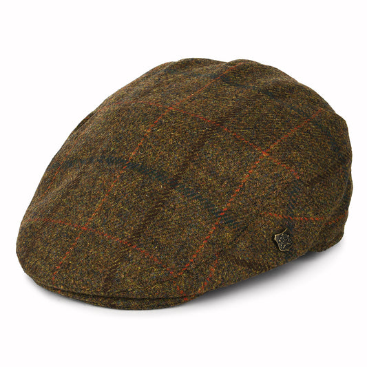 Gorra plana Gamekeeper repelente al agua a cuadros de Failsworth - Marrón-Ladrillo-Azul