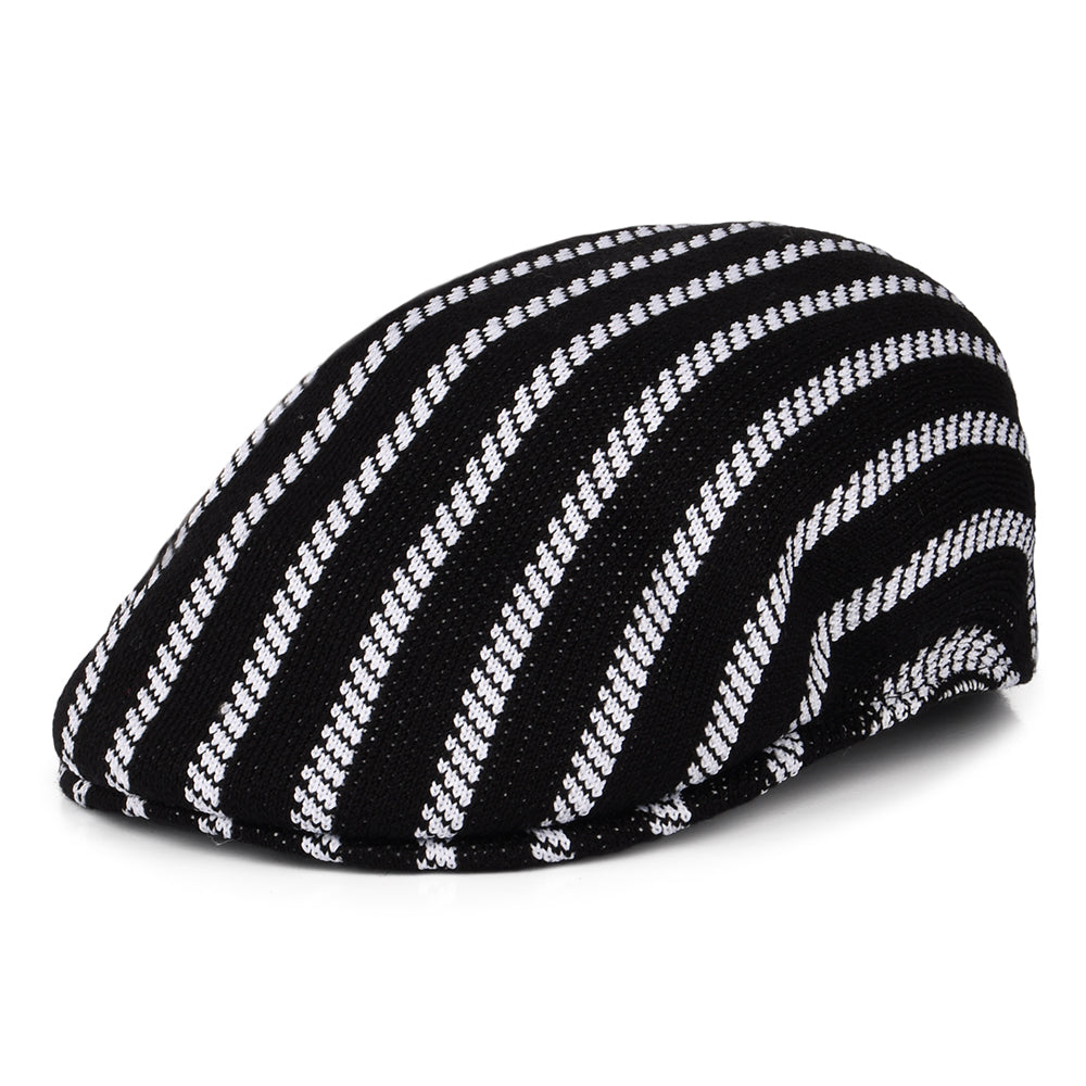 Gorra plana Twist Stripe 504 de Kangol - Negro-Blanco