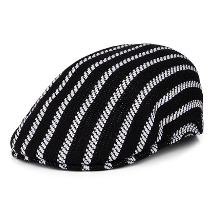 Gorra plana Twist Stripe 504 de Kangol - Negro-Blanco