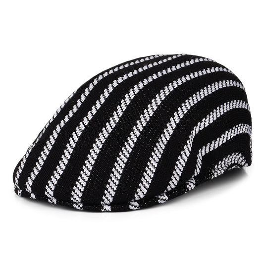 Gorra plana Twist Stripe 504 de Kangol - Negro-Blanco