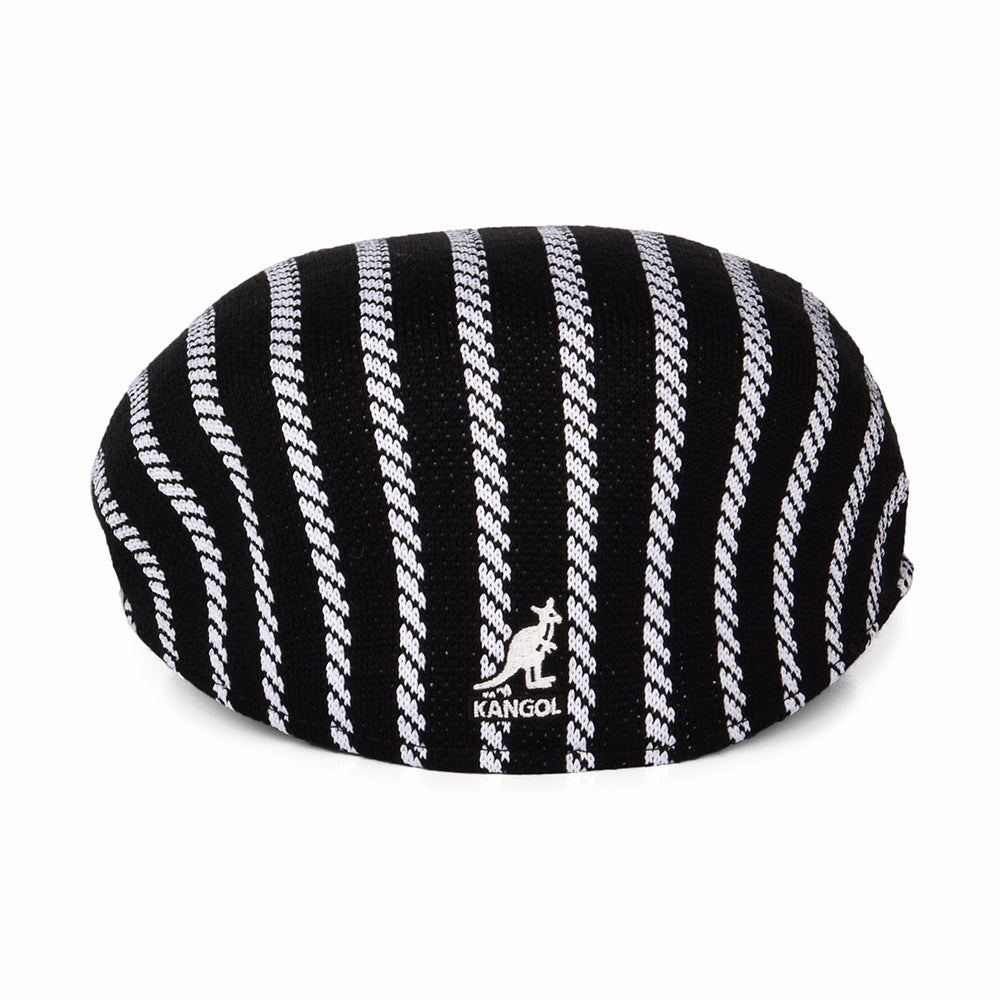 Gorra plana Twist Stripe 504 de Kangol - Negro-Blanco