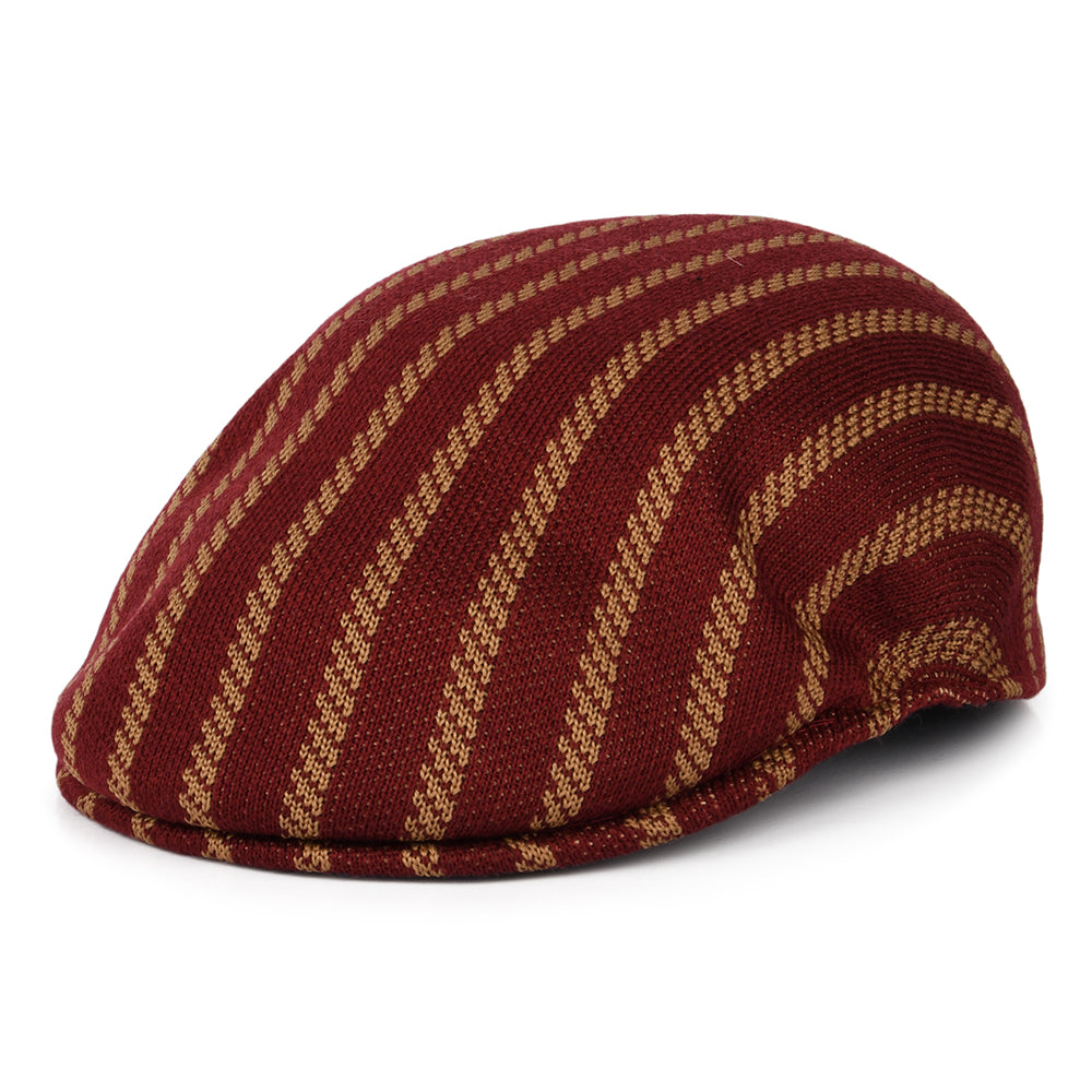 Gorra plana Twist Stripe 504 de Kangol - Rojo Arándano-Camel