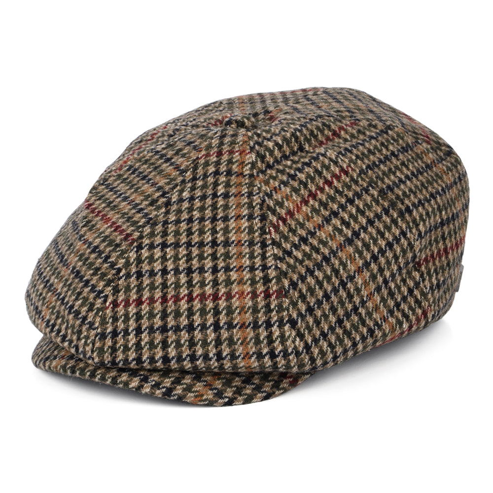Gorra Newsboy Brood pata de gallo de Brixton - Verde Oliva-Beige-Negro