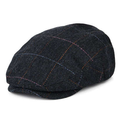 Gorra plana Hooligan espiga a cuadros de Brixton - Azul Marino-Azul