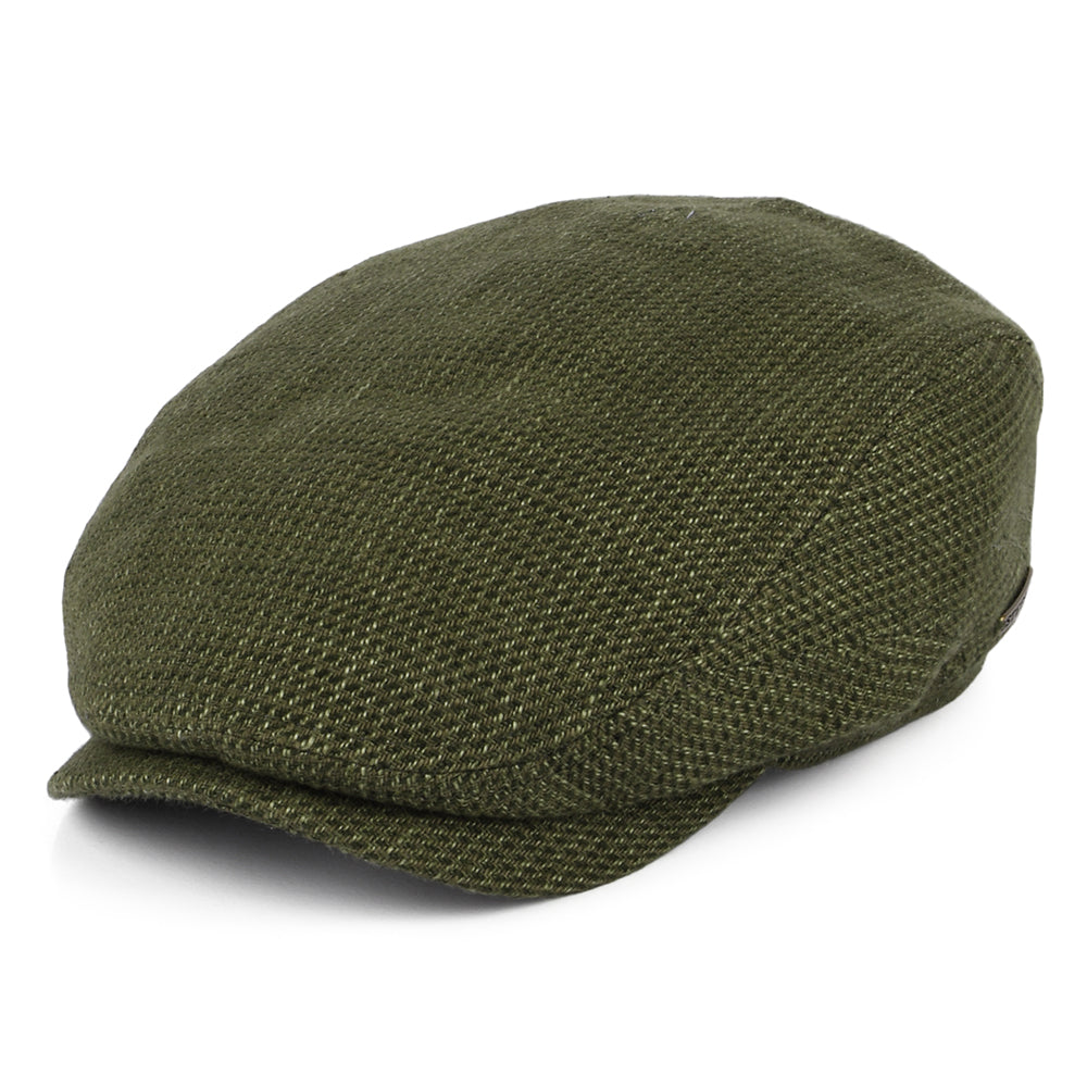 Gorra plana Driver de lino-algodón de Stetson - Oliva-Kaki