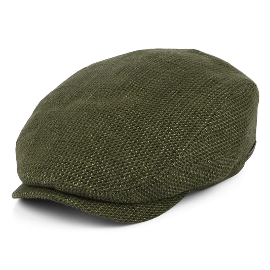 Gorra plana Driver de lino-algodón de Stetson - Oliva-Kaki