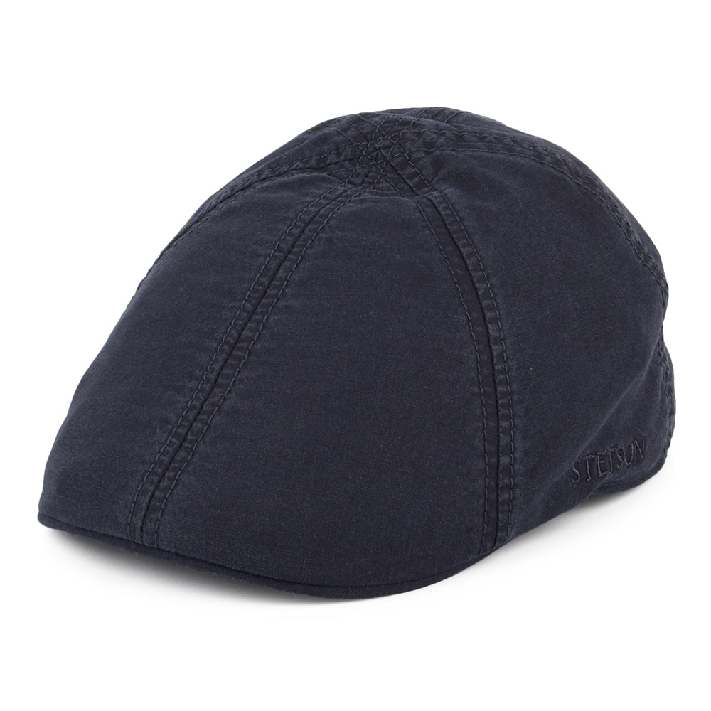 Gorra plana Ornitorrinco de algodón orgánico efecto lavado de Stetson - Azul Marino
