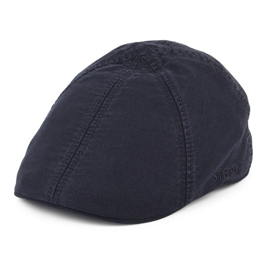 Gorra plana Ornitorrinco de algodón orgánico efecto lavado de Stetson - Azul Marino