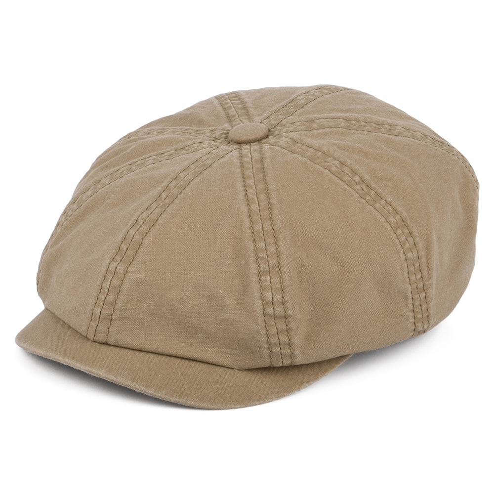 Gorra Newsboy Hatteras de algodón orgánico efecto lavado de Stetson - Whisky