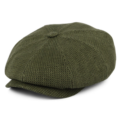 Gorra Newsboy Hatteras de lino-algodón de Stetson - Oliva-Kaki