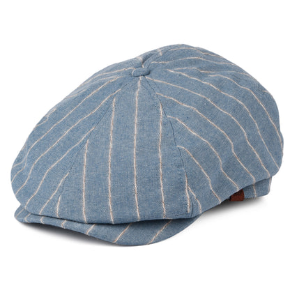 Gorra Newsboy Jamaica de lino-algodón con franjas de Barts - Azul Claro