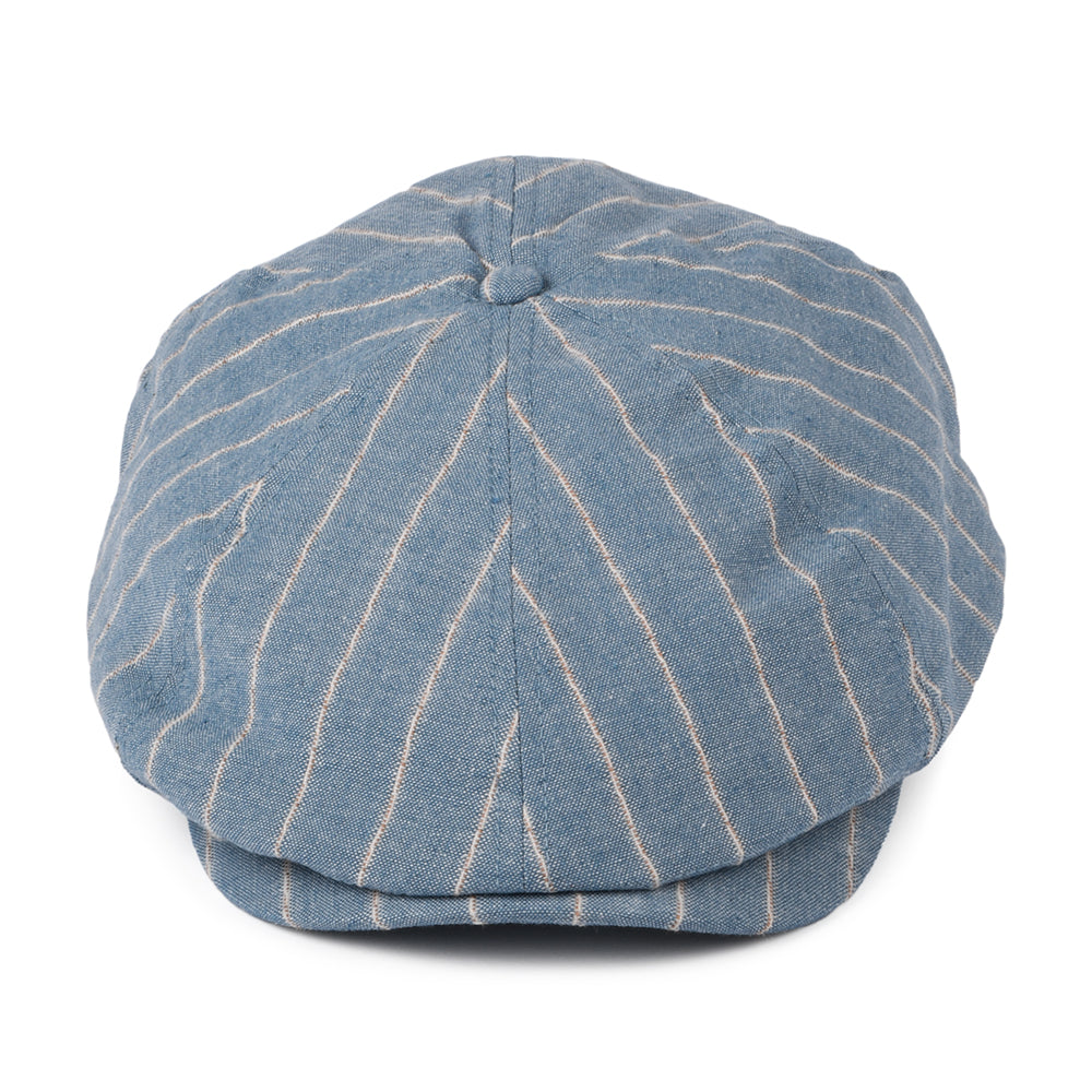 Gorra Newsboy Jamaica de lino-algodón con franjas de Barts - Azul Claro