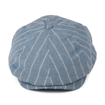 Gorra Newsboy Jamaica de lino-algodón con franjas de Barts - Azul Claro