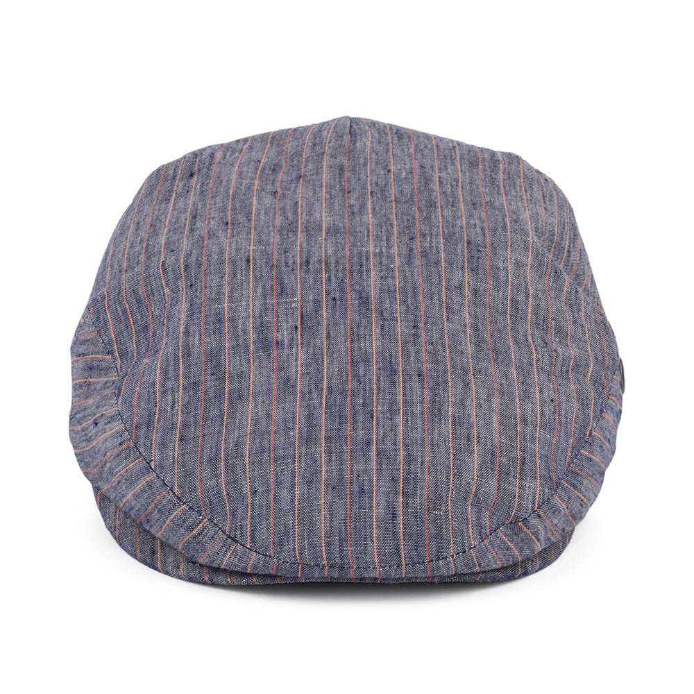 Gorra plana de lino con franjas de City Sport - Azul