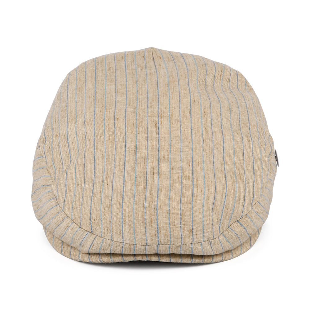 Gorra plana de lino con franjas de City Sport - Natural