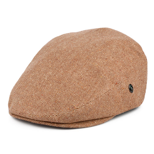 Gorra plana Summer de seda pura diseño de espiga de City Sport - Ocre