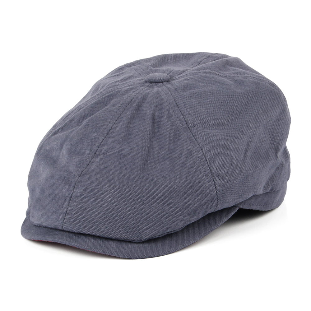 Gorra Newsboy Hudson de algodón de Failsworth - Pizarra-Rojo Ladrillo