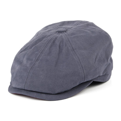 Gorra Newsboy Hudson de algodón de Failsworth - Pizarra-Rojo Ladrillo
