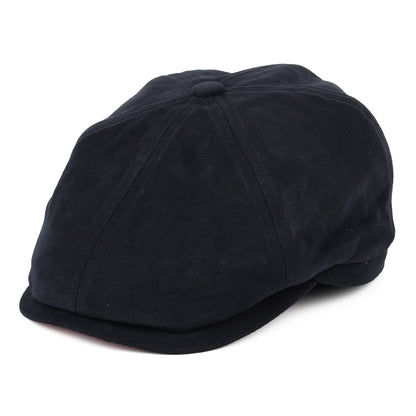 Gorra Newsboy Hudson de algodón de Failsworth - Azul Marino-Salmón